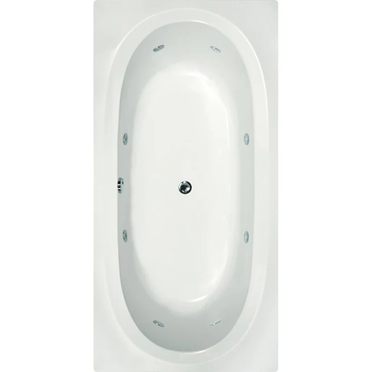 Combination Tub Designer Collection Caribe 72 x 36 x 19 Inch Drop-In Center Drain White Rectangle - Frankwebs