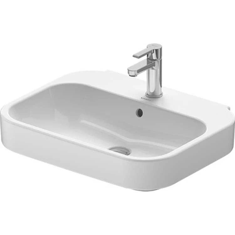 Lavatory Sink Happy D.2 Wall Mount with Overflow 18-3/4 x 23-5/8 Inch 7-7/8 Inch Spread Rectangle White 3 Hole - Frankwebs