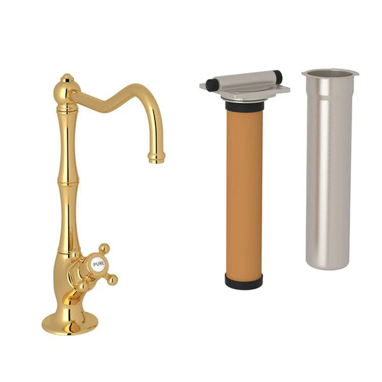 Faucet Kit Acqui Brass 1/4 Inch Spout Filter Mini Cross Handle Italian Brass - Frankwebs