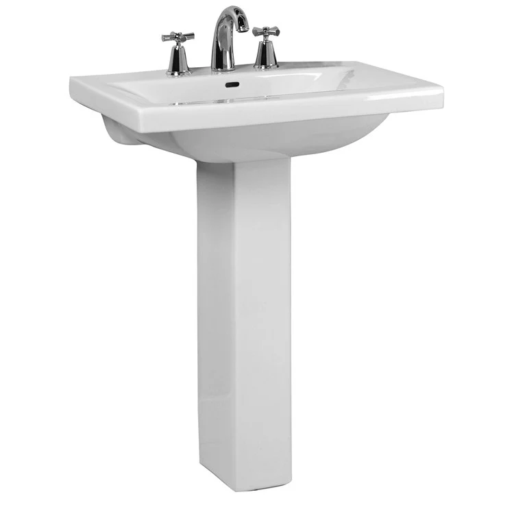 Pedestal Lavatory Mistral 650 Widespread White Rectangular - Frankwebs