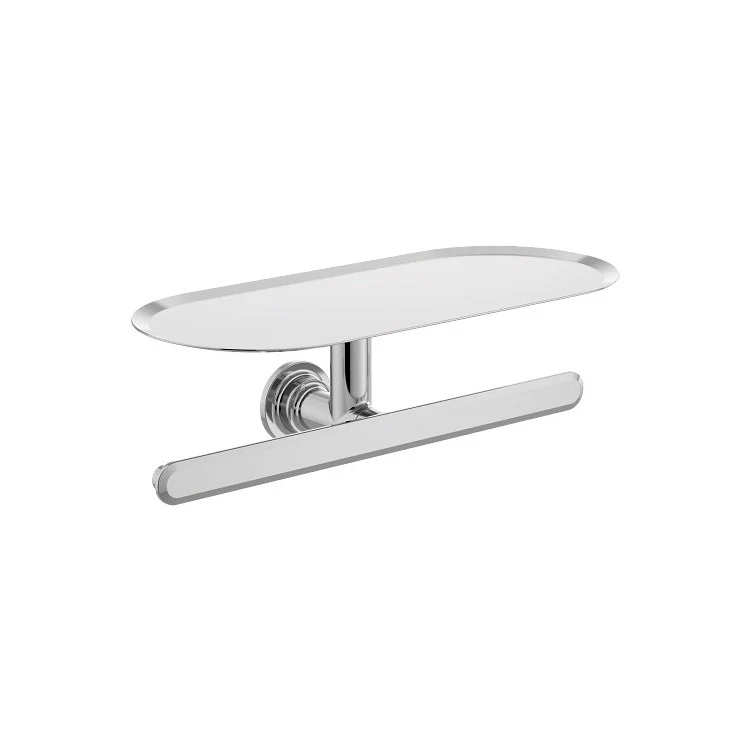 Toilet Paper Holder Greenfield Double Roller with Shelf Brushed Nickel Zinc 12-1/4 Inch - Frankwebs