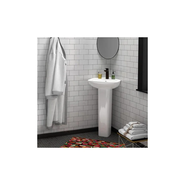 Pedestal White Eden 450 Corner Lavatory Vitreous China - Frankwebs