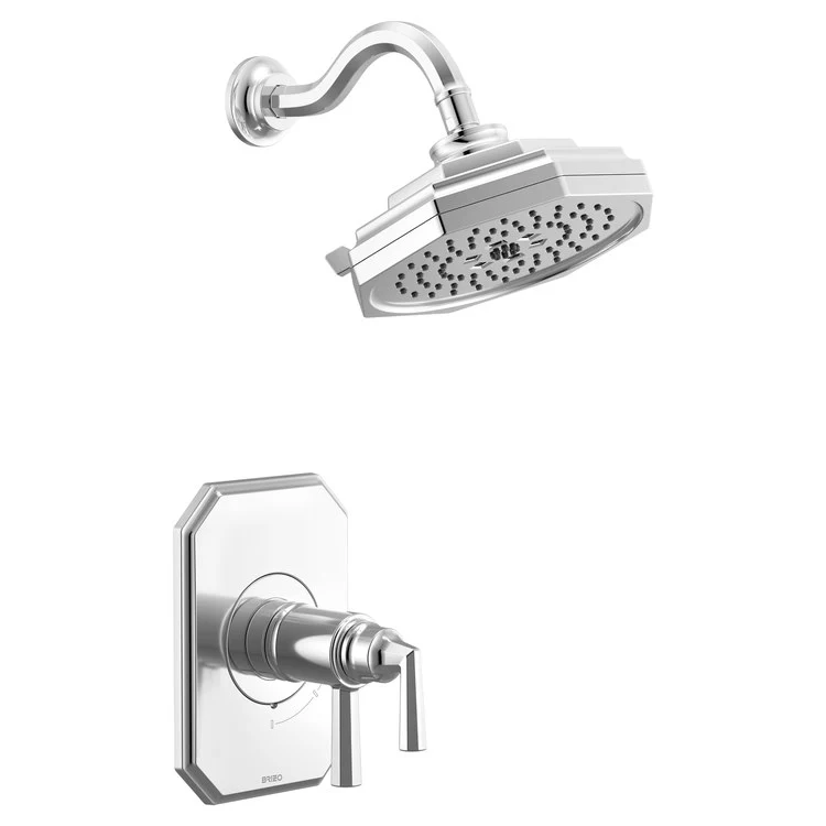 Thermostatic Valve Trim Beauclere TempAssure with Showerhead 2 Lever Brilliance Luxe Nickel WaterSense ADA - Frankwebs