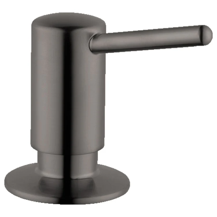 Soap Dispenser Contemporary Brushed Black Chrome Deck Mount Plastic Metal Pump 16 Ounce - Frankwebs