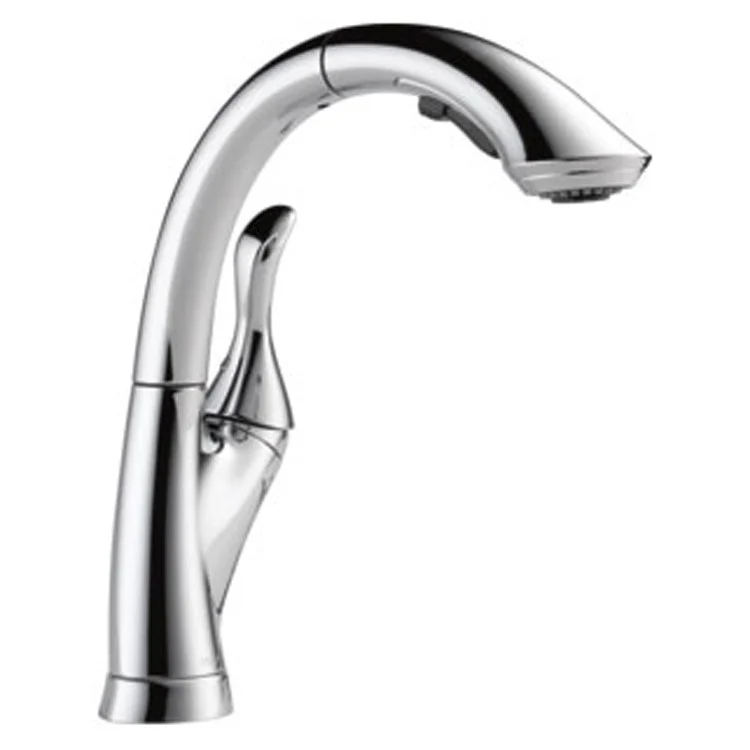 Linden Single Handle High Arc Pull Out Kitchen Faucet with Multi-Flow Technology - Frankwebs