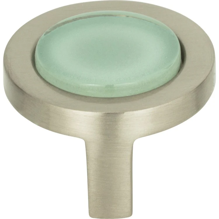 Knob Atlas Spa Green Round Brushed Nickel Zinc Alloy 1-1/4 Inch - Frankwebs