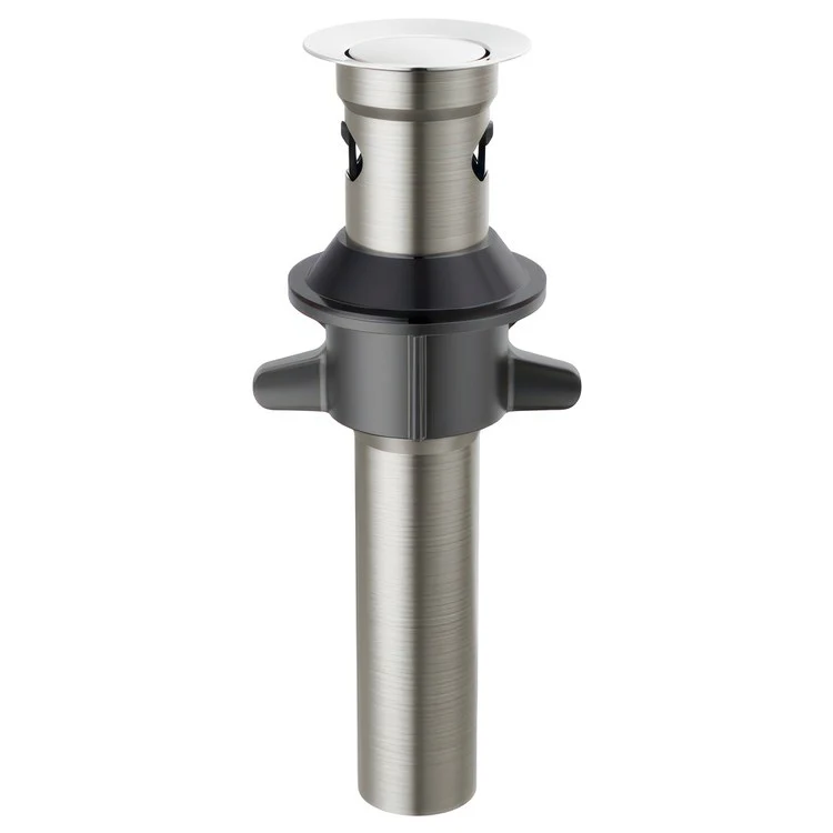 Pop-Up Drain Metal Push with Overflow 7-15/16 Inch Brilliance Stainless Metal for Sinks with Overflow - Frankwebs