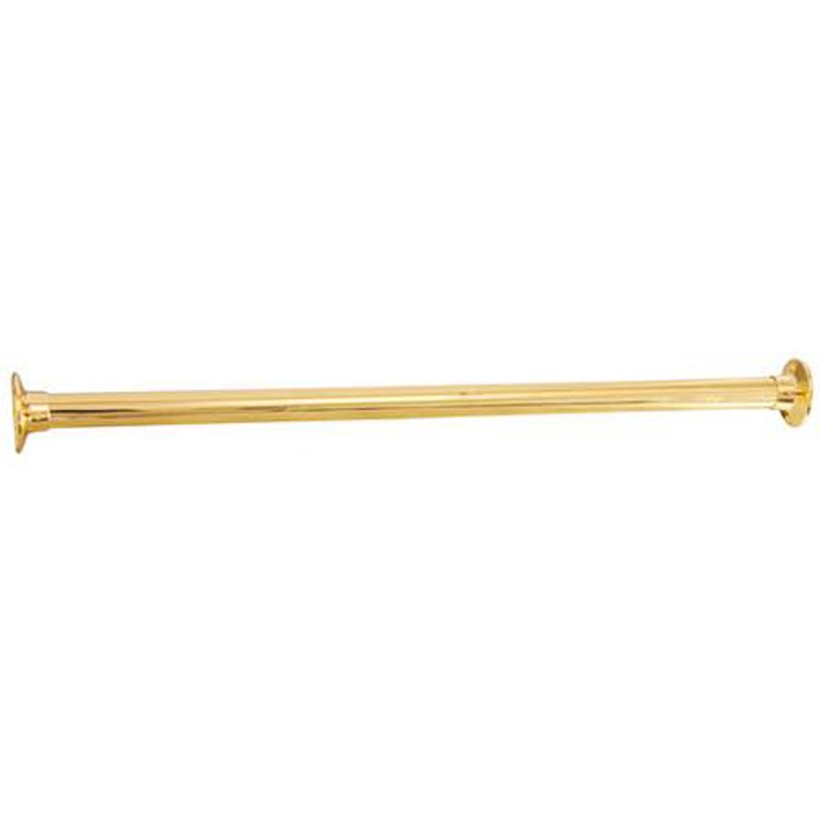 Shower Rod Straight with 310 Flanges Polished Chrome 36 Inch Brass - Frankwebs