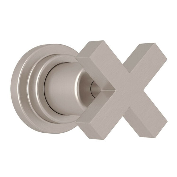 Volume Control Trim Lombardia 4 Port Dedicated Diverter 1 Cross Satin Nickel - Frankwebs