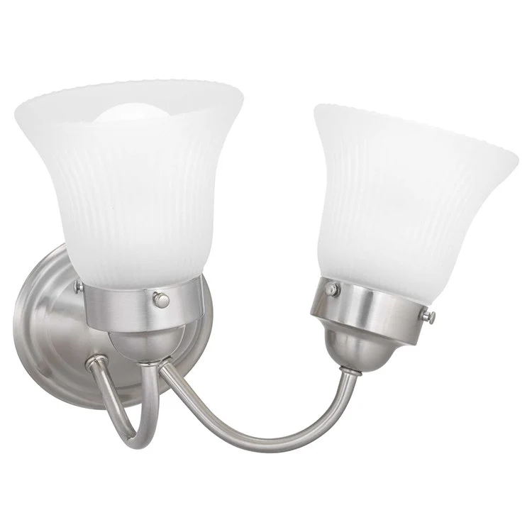 Fluted Glass Two-Light Bathroom Vanity Fixture - Frankwebs