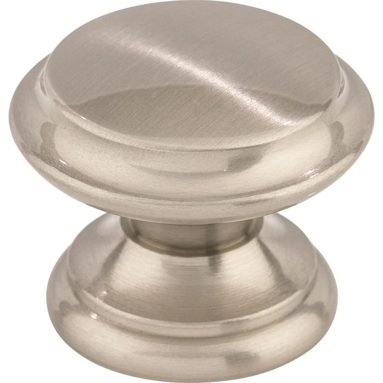 Knob Asbury Flat Top Round Brushed Satin Nickel Zinc Alloy 1-3/8 Inch 1-1/8 Inch - Frankwebs
