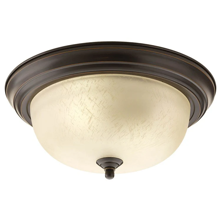 Melon Two-Light Flush Mount Ceiling Light with Etched Umber Linen Glass - Frankwebs