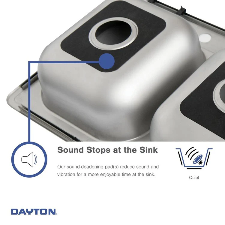 Kitchen Sink Dayton 25 x 21.25 Inch Single Bowl 5 Hole ADA Satin Drop-In Rectangle Drain Location Rear Left Depth 5-3/8 Inch Bottom Only Pads - Frankwebs