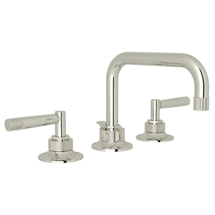 Lavatory Faucet Graceline Widespread 2 Metal Lever Polished Nickel 1.5 Gallons per Minute U-Spout - Frankwebs