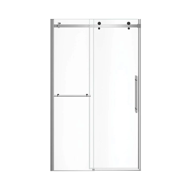 Shower Door Vela Sliding with Towel Bar 47L x 78-3/4H Inch Brushed Nickel Clear 5/16 Inch 44-1/2 to 47x78-3/4 Inch - Frankwebs