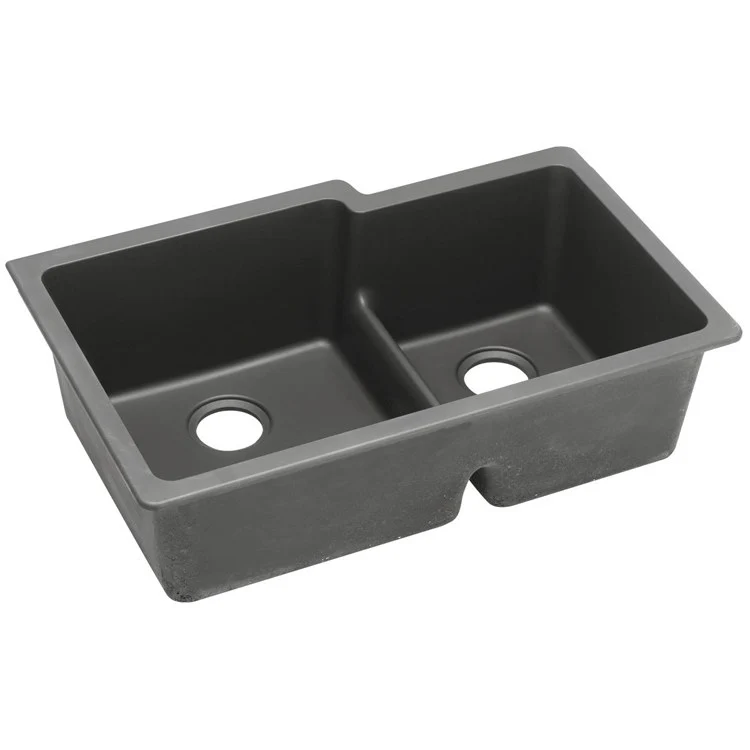 Kitchen Sink Quartz Classic 33 x 20.5 Inch Double Bowl Offset 60/40 with Aqua Divide Greystone Undermount - Frankwebs