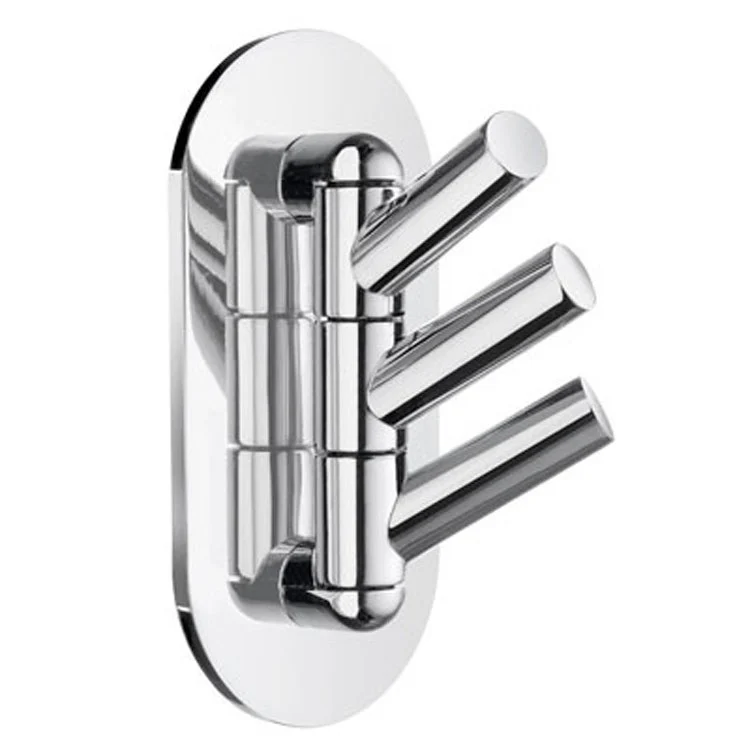 Hook Triple Chrome 3-1/2 x 1-3/4 x 3-1/2 Inch 1-3/4 Inch Wall Mount Stainless Steel - Frankwebs