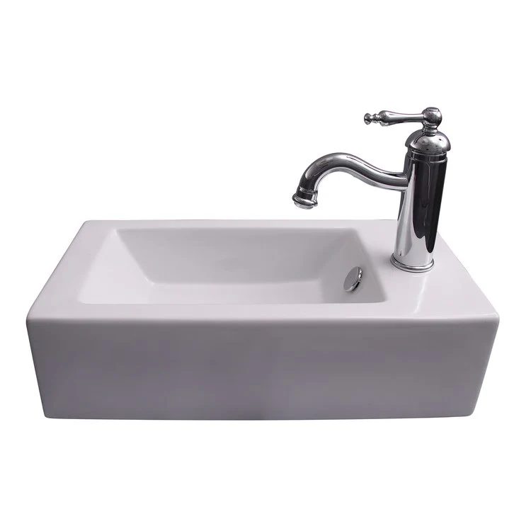 Lavatory Sink Arcadia Wall Hung Right 20 Inch Rectangle White - Frankwebs