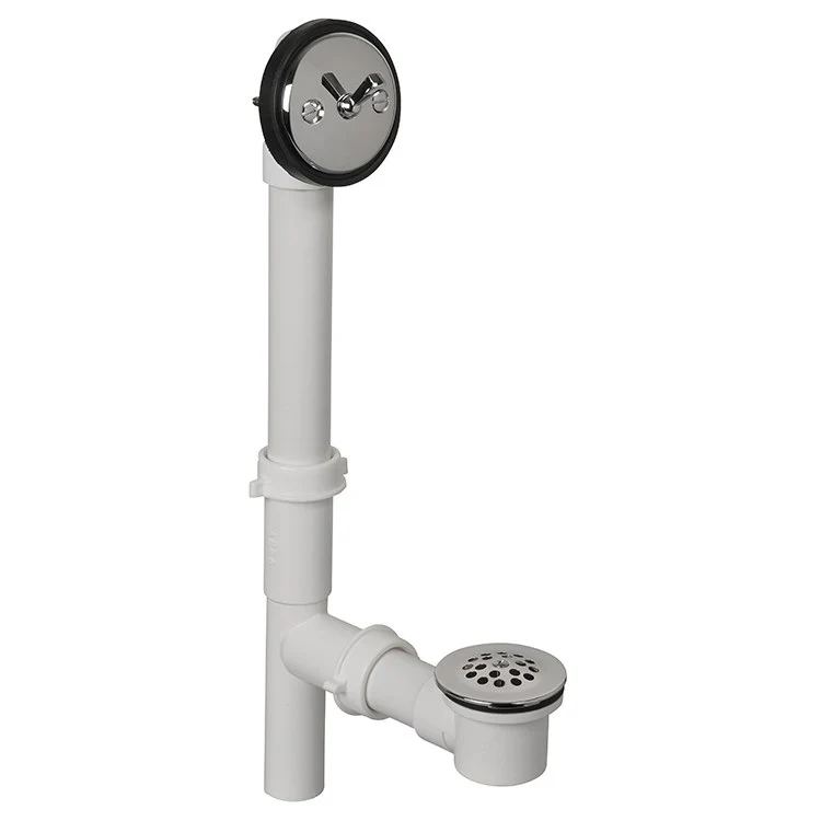 Waste and Overflow Assembly Heavy Duty Tubular Chrome Plated 1-1/2 Inch PVC - Frankwebs