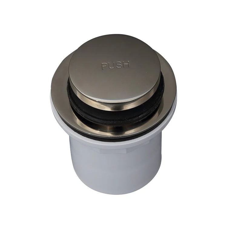 Pop-Up Drain with PVC Adapter 9 x 6 x 10 Inch Brushed Nickel Brass PVC Zinc for Tubs without Overflow - Frankwebs