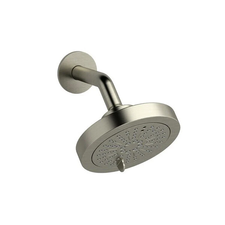 Showerhead 2 Function Showerarm with Round Flange Brushed Nickel 6 Inch 2.0 Gallons per Minute Luxurious Invigorating - Frankwebs