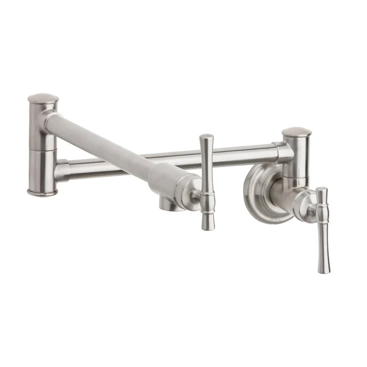 Pot Filler Explore Wall Mount 2 Lever ADA Lustrous Steel - Frankwebs