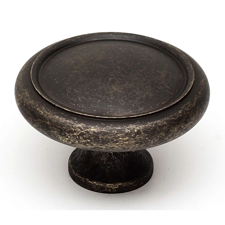 Knob II Collection Round Polished Antique Brass 1-3/4 Inch 1-1/8 Inch 13/16 Inch - Frankwebs