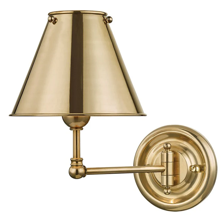 Classic No.1 Single-Light Swing Arm Wall Sconce with Metal Shade by Mark D. Sikes - Frankwebs