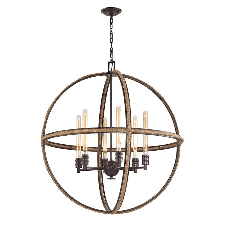 Natural Rope Six-Light Chandelier - Frankwebs