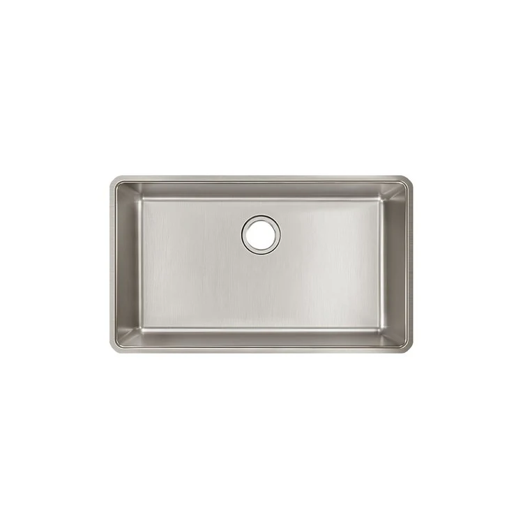 Kitchen Sink Lustertone Iconix 32.5 x 19.5 Inch Single Bowl Luminous Satin Undermount Drain Location Rear Center - Frankwebs