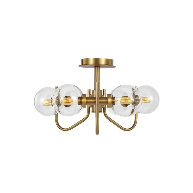 Ceiling Light Verne Ellen DeGeneres Semi-Flush Mount 6 Lamp Burnished Brass - Frankwebs