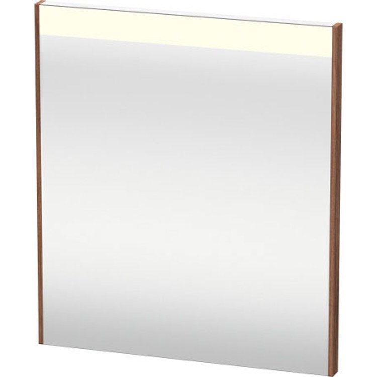 Mirror Brioso 27-1/2 x 24-3/8 Inch Natural Walnut with Lighting Rectangle 1-3/4 Inch - Frankwebs