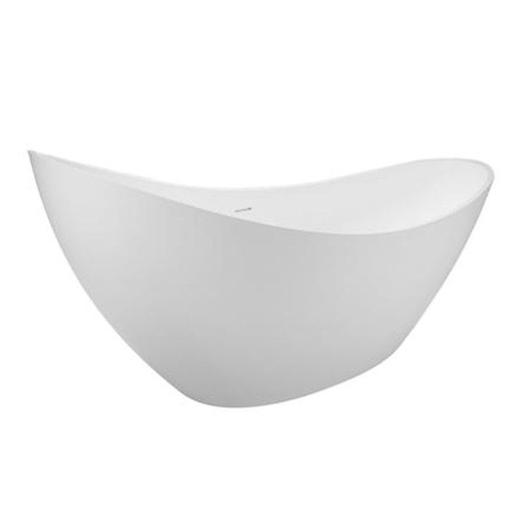 Freestanding Tub Britta 73 Inch Gloss White Oval Resin No Faucet Holes - Frankwebs