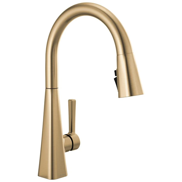 Kitchen Faucet Lenta 1 Lever ADA Brilliance Champagne Bronze Pull Down 1.8 Gallons per Minute - Frankwebs