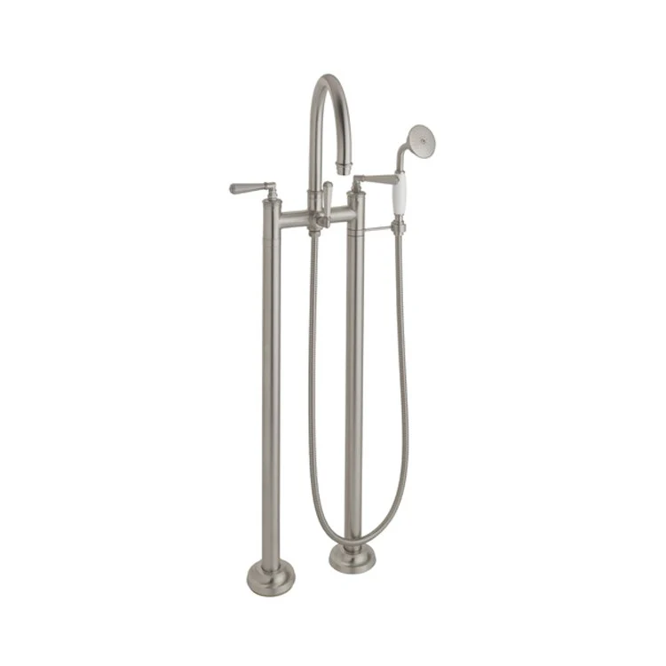 Tub Filler Palomar Traditional Floor Mount with Handshower 7 Inch Spread 3 Series 46 Lever ADA Bella Terra Bronze 2 Hole - Frankwebs