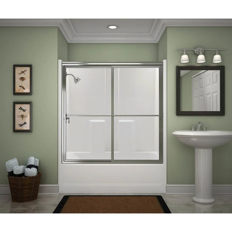 Tub and Shower Module Left Drain White 2 Shelves 42 Gallons 60 x 30 x 72 Inch - Frankwebs