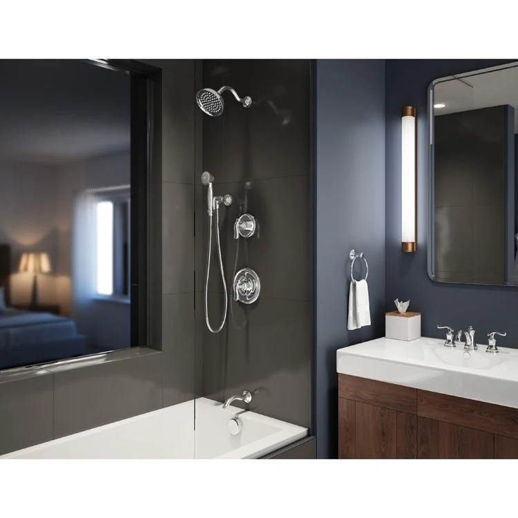 Tub and Shower Trim Winslet with Handshower Separate Diverter 2 Lever Polished Chrome ADA 1.5 Gallons per Minute - Frankwebs