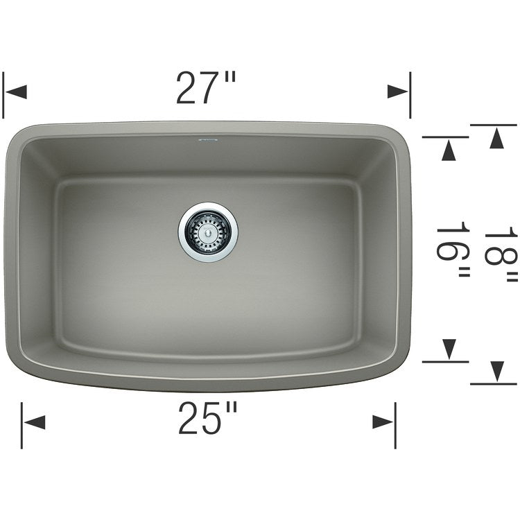 Kitchen Sink Valea 27 x 18 Inch Single Bowl Single Truffle Undermount Rectangle - Frankwebs