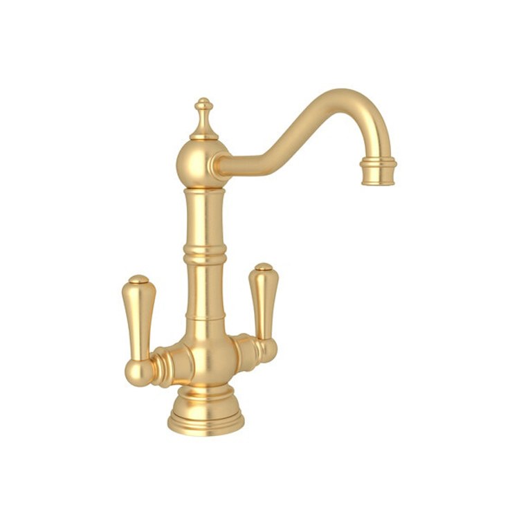 Bar Faucet Edwardian 2 Lever Satin Nickel Swivel Spout 1.8 Gallons per Minute - Frankwebs