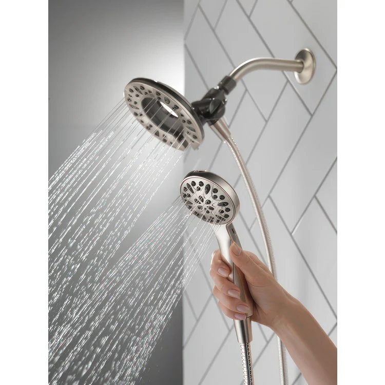 Handshower Combination Universal Showering Components In2ition 2-In-1 Satin Nickel 4 Function 1.75 Gallons per Minute - Frankwebs
