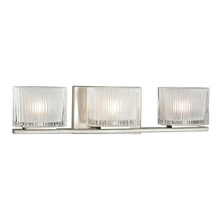 Chiseled Glass Three-Light Bathroom Vanity Fixture - Frankwebs