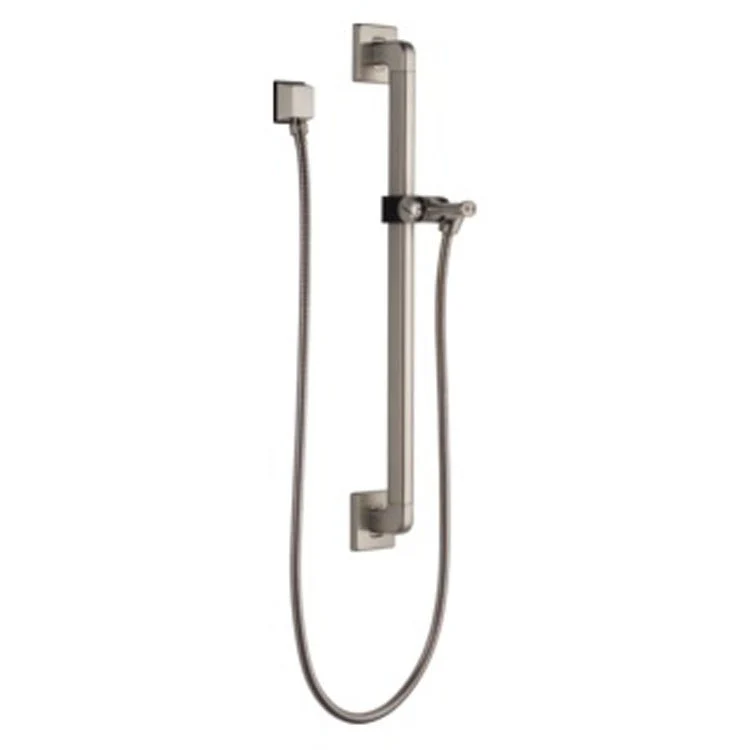 Slide Bar with Square Wall Elbow & Adjustable Handshower Mount & Hose 24 Inch Stainless Brass/Metal Wall Mount - Frankwebs