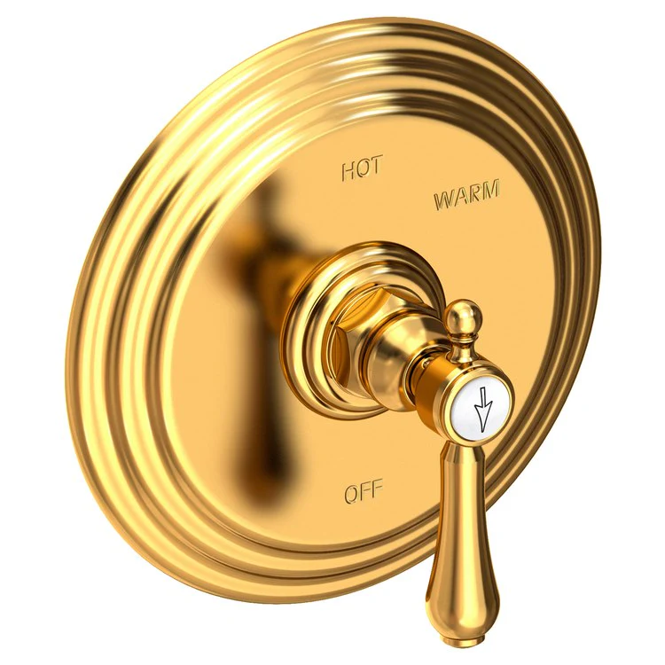 Pressure Balance Valve Trim Chesterfield Round 1 Lever Antique Brass ADA Depth 3-2/3 Inch - Frankwebs