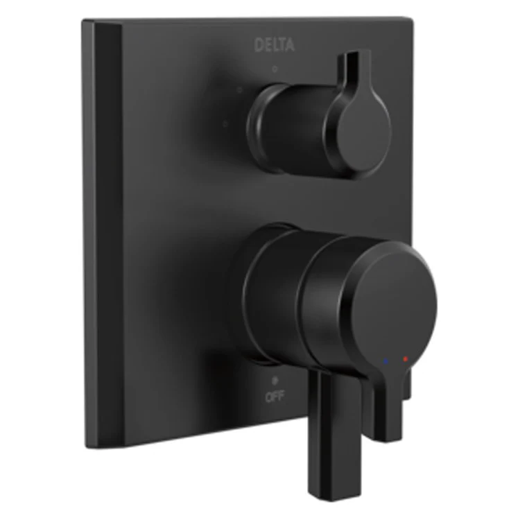 Diverter Trim Pivotal 17 Series Integrated 3 Functions Matte Black 2 Lever ADA for Rough-In Valve R22000 Not Included - Frankwebs