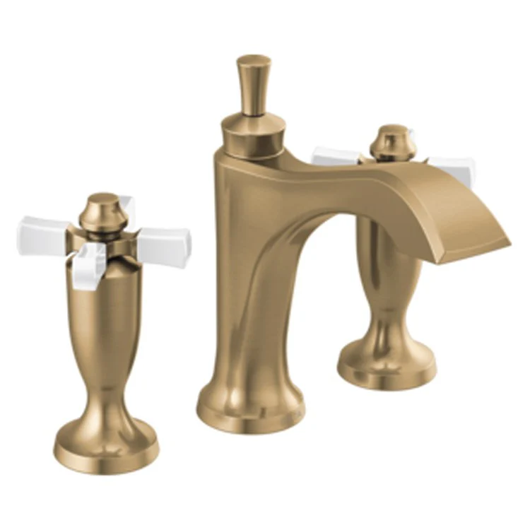 Lavatory Faucet Dorval Widespread 4-16 Inch Spread 2 Cross ADA WaterSense Brilliance Champagne Bronze 1.2 Gallons per Minute - Frankwebs
