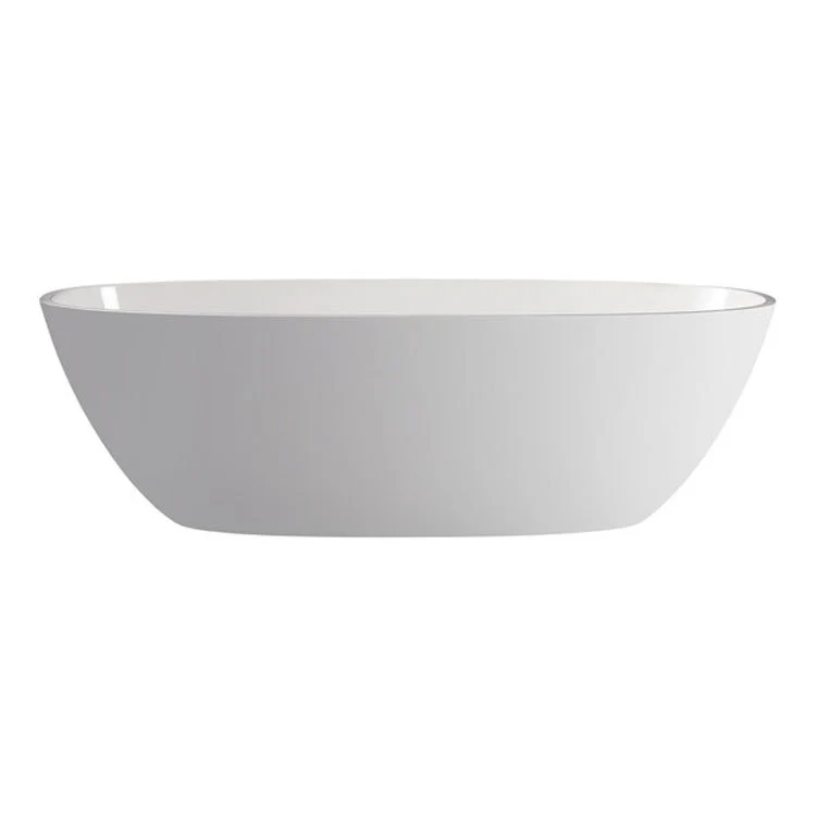 Freestanding Tub Terrassa 67 x 32 Inch Less Overflow Center Drain Standard White Gloss Oval - Frankwebs