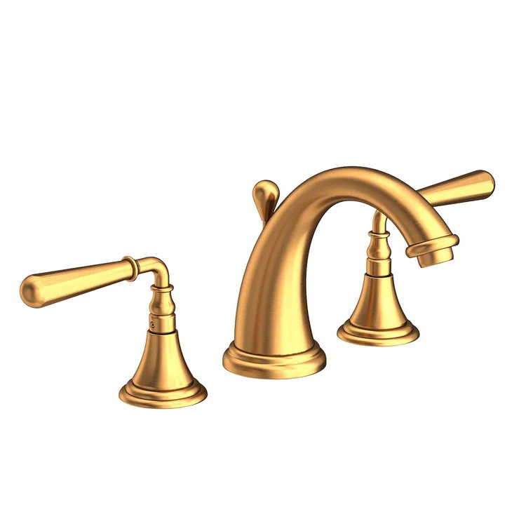 Lavatory Faucet Bevelle Widespread 8 to 20 Inch Spread 2 Lever ADA Satin Gold PVD 1.2 Gallons per Minute Brass Spout Height 4-1/8 Inch - Frankwebs