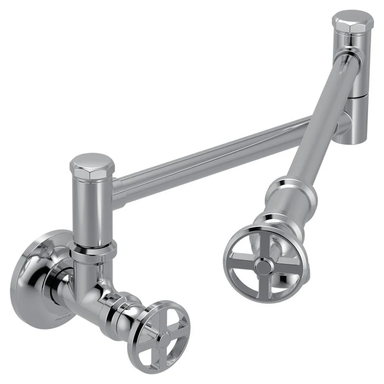 Pot Filler Paterson Traditional 2 Wheel ADA Chrome 1 Hole 5.5 Gallons per Minute - Frankwebs