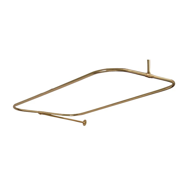 Shower Rod Rectangular with Side Support Polished Brass 54 x 24 Inch Brass - Frankwebs