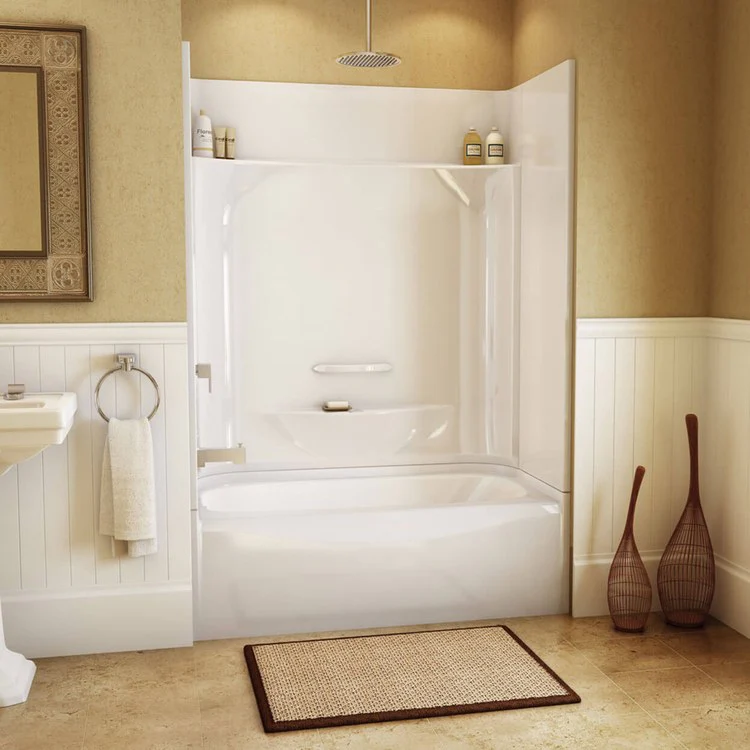 Tub and Shower Module 53-7/8 x 29 x 77-1/2 Inch AcrylX Right Drain White - Frankwebs